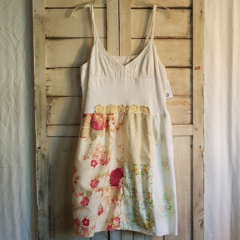 Upcycled Original White Mori Girl Tunic Dress XL🦋